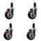 Service Caster 4'' SS Maroon Poly Wheel Swivel 1-1/4'' Expanding Stem Caster Set, 4PK SCC-SSEX20S414-PPUB-MRN-114-4 - alternate 1
